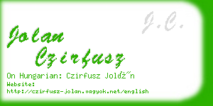 jolan czirfusz business card